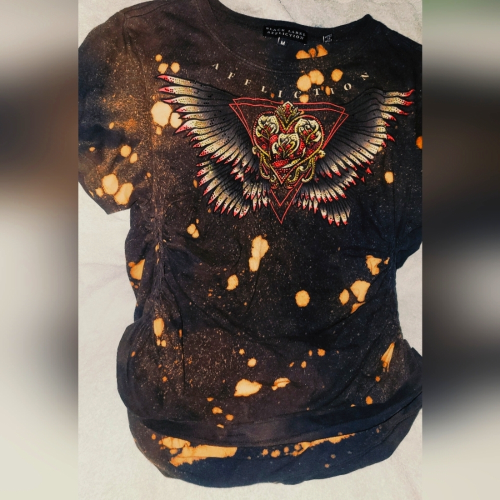 Affliction Black Label Destroyed Crop Top